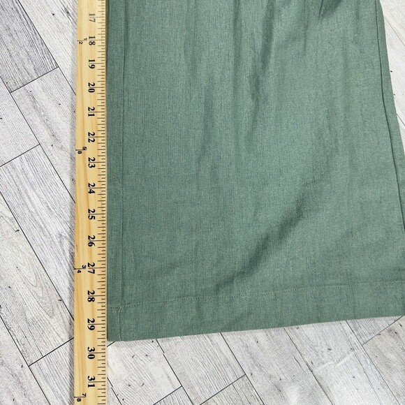 7 For All Mankind Cargo Pants Green Linen Blend Wide Leg High Rise Women’s M NWT - Picture 15 of 16